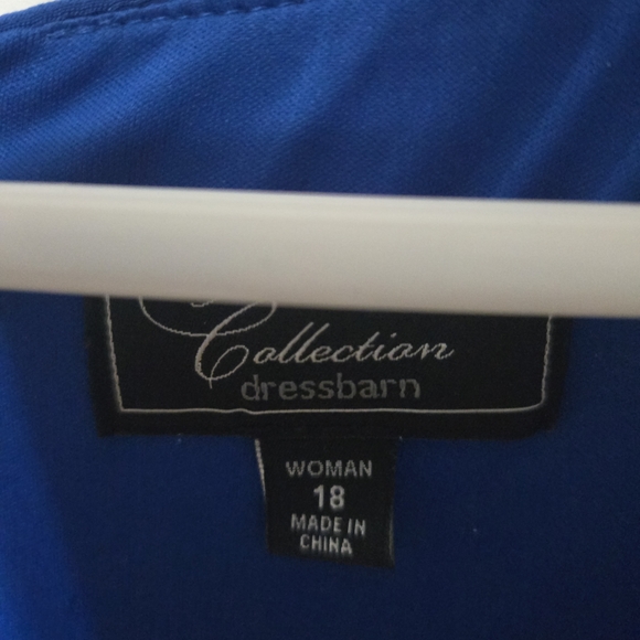 dressbarn Royal Blue Long Sleeve Dress with Rosette - Picture 3 of 3